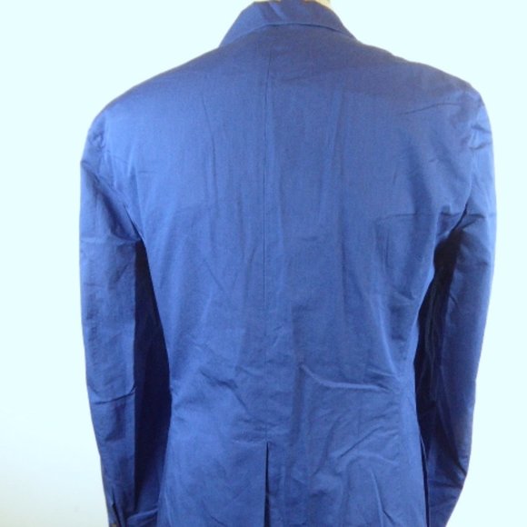 Umit Benan blue Silk cotton blazer jacket Italy i48 38r - Picture 7 of 8